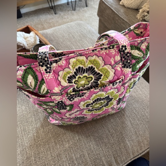 Vera Bradley Pink and Green Floral Tote - Picture 2 of 4